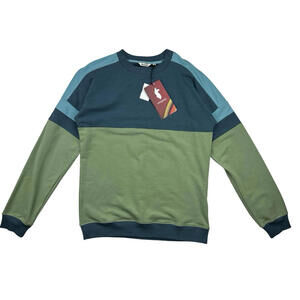 Cotopaxi Men's Bandera Organic Cotton Colorblock Sweatshirt Green Blue Size S